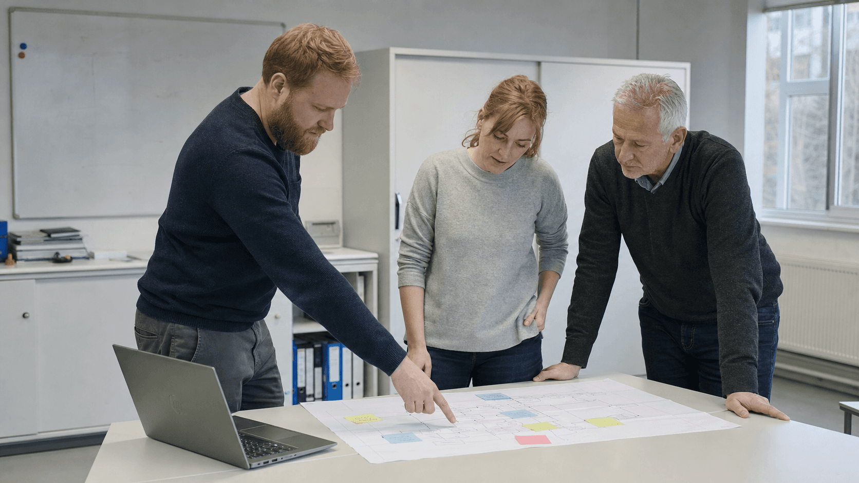 Engineering-Team bei der Entwicklung eines Zuverlässigkeitsprozesses